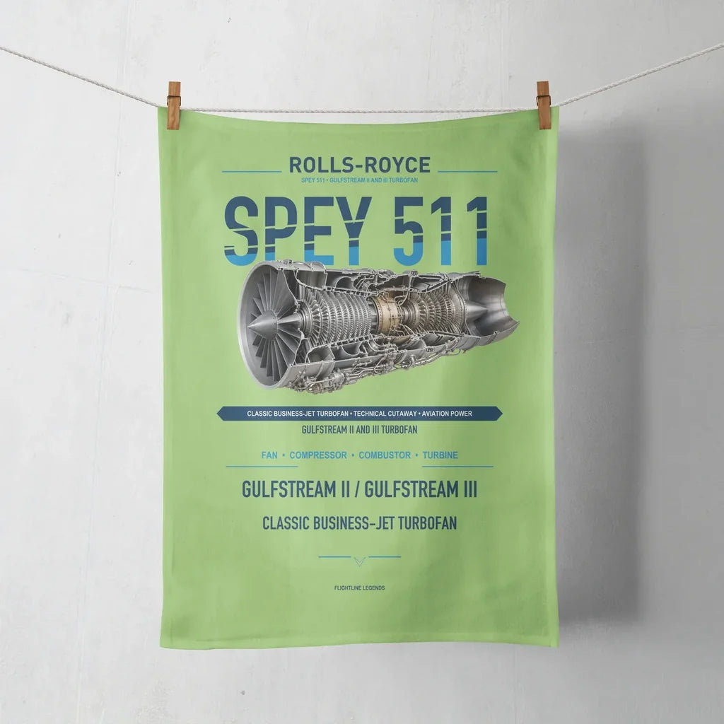 SPEY 511 design on light green towel