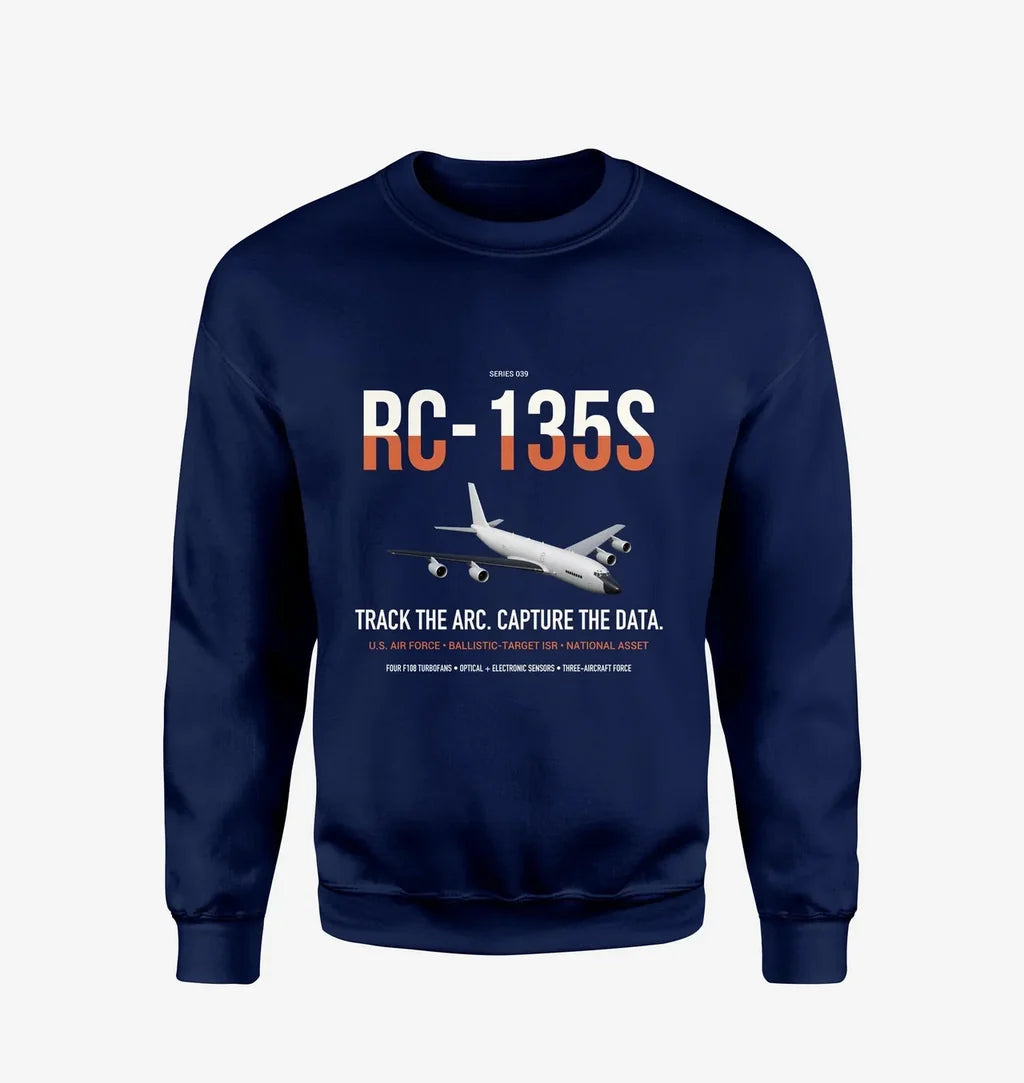RC-135S Cobra Ball design on navy blue sweatshirt