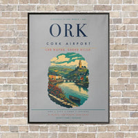 Thumbnail for Cork Airport ORK vertical canvas print - framed - light gray background