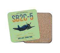 Thumbnail for SB2C-5 Helldiver design on light green 1 piece coaster