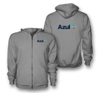 Thumbnail for Azul Airlines logo on gray zipped hoodie