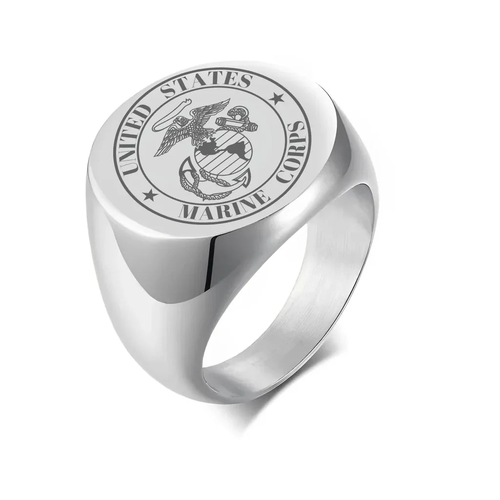 Customisable Marine Corps Design 20MM Stainless Ring - view 4