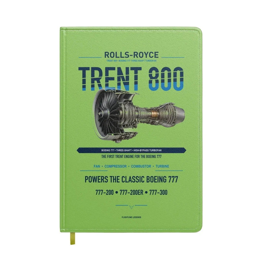 TRENT 800 design on light green notebook
