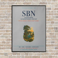 Thumbnail for South Bend International Airport SBN vertical canvas print - framed - light gray background