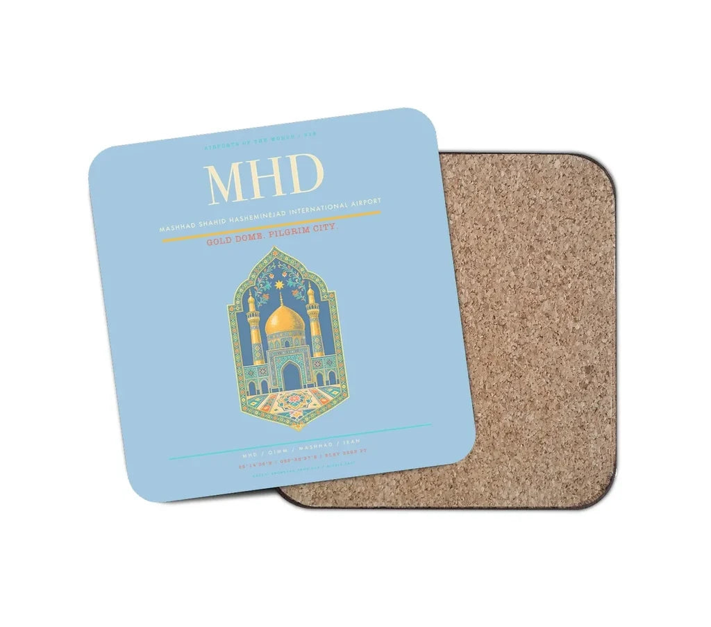 Mashhad Shahid Hasheminejad International Airport MHD Coaster 1-Piece - Light Blue
