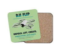 Thumbnail for DJI Flip design on light green 1 piece coaster