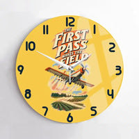 Thumbnail for The First Pass Wakes The Field design on yellow no frame wall clock