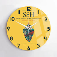 Thumbnail for Sharm El Sheikh International Airport (SSH) design on yellow no frame wall clock