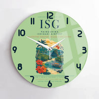 Thumbnail for Painushima Ishigaki Airport (ISG) design on light green no frame wall clock