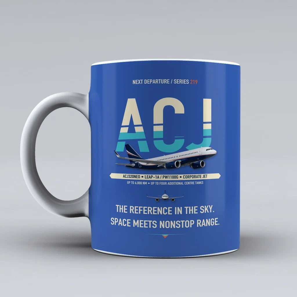 ACJ320neo Mug design on blue airbus