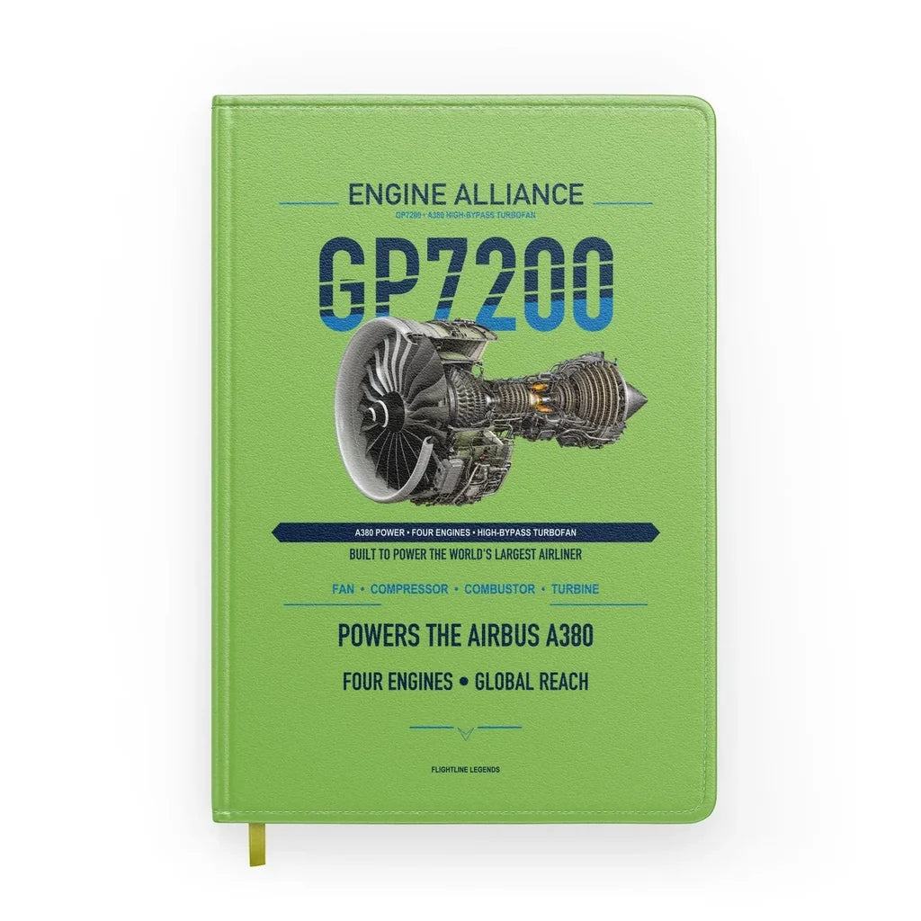 GP7200 design on light green notebook