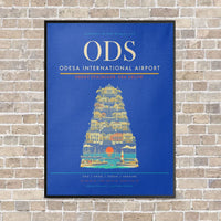 Thumbnail for Odesa International Airport ODS - Canvas Framed - Blue