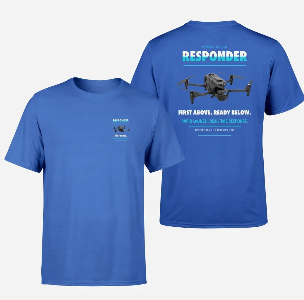 BRINC Responder design on blue t shirt
