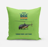 Thumbnail for Robinson R66 design on light green pillow
