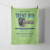 Thumbnail for TRENT 800 design on light green towel