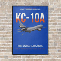 Thumbnail for KC-10A EXTENDER vertical canvas print - framed - blue background