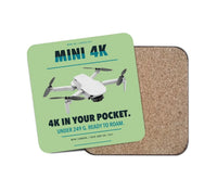 Thumbnail for DJI Mini 4K design on light green 1 piece coaster
