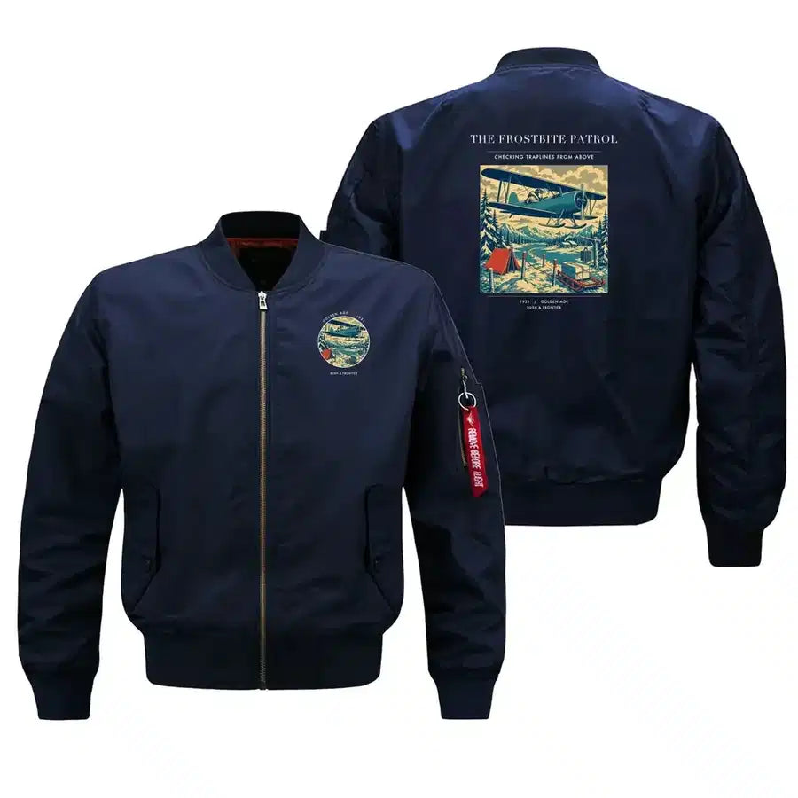 VINTAGE G4290 - The Frostbite Patrol - Bomber Jacket design on blue