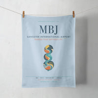 Thumbnail for Sangster International Airport (MBJ) design on light blue towel