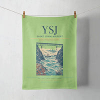 Thumbnail for Saint John Airport (YSJ) design on light green towel