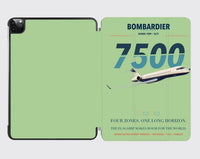 Thumbnail for Bombardier Global 7500 design on light green ipad tablet case