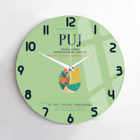 Thumbnail for Punta Cana International Airport (PUJ) design on light green no frame wall clock