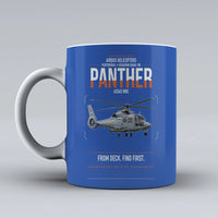 Thumbnail for Airbus Helicopters AS565 MBe Panther design on blue ceramic mug, double-side print
