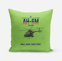 Thumbnail for MD AH-6M Little Bird design on light green pillow