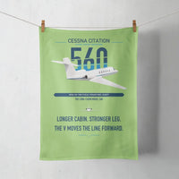 Thumbnail for Cessna Citation 560 - Citation V design on light green towel