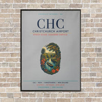 Thumbnail for Christchurch Airport CHC vertical canvas print - framed - light gray background