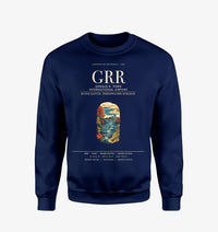 Thumbnail for Gerald R. Ford International Airport Grand Rapids (GRR) design on navy blue sweatshirt