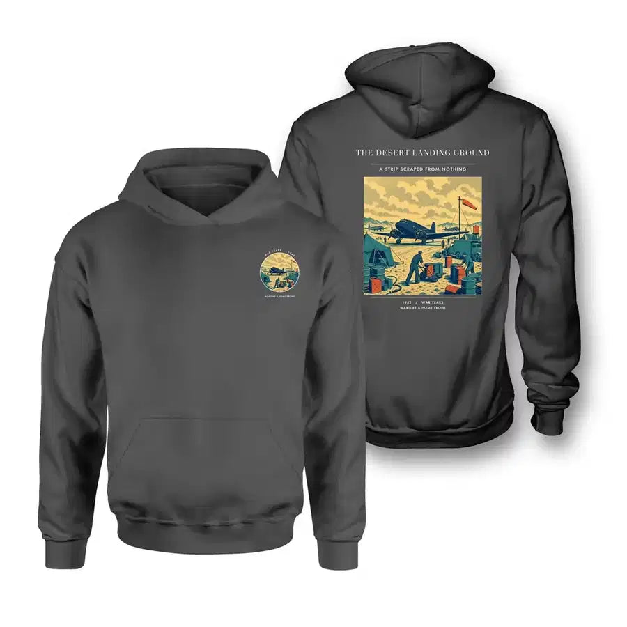 VINTAGE G4517 - The Desert Landing Ground - Double-Side Hoodie design on darkgray double side