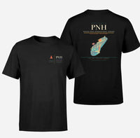 Thumbnail for Phnom Penh International Airport (PNH) design printed on black double-side t-shirt