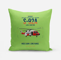 Thumbnail for Sikorsky S-92A design on light green pillow
