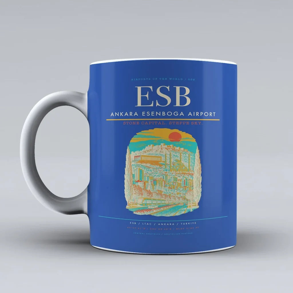Ankara Esenboga Airport ESB Mug - Blue