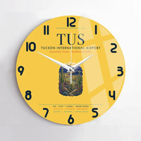 Thumbnail for Tucson International Airport (TUS) design on yellow no frame wall clock