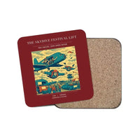 Thumbnail for The Skydive Festival Lift - Designed Coasters design on dark red 1-piece