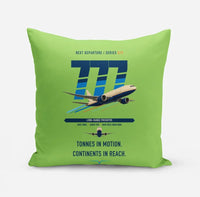 Thumbnail for Boeing 777F design on light green pillow