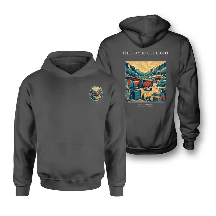 VINTAGE G4413 - The Payroll Flight - Double-Side Hoodie design on darkgray double side