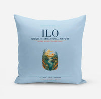 Thumbnail for Iloilo International Airport (ILO) design on light blue pillow