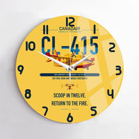 Thumbnail for Canadair CL-415 design on yellow no frame wall clock