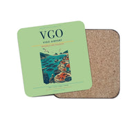 Thumbnail for Vigo Airport (VGO) design on light green 1 piece coaster