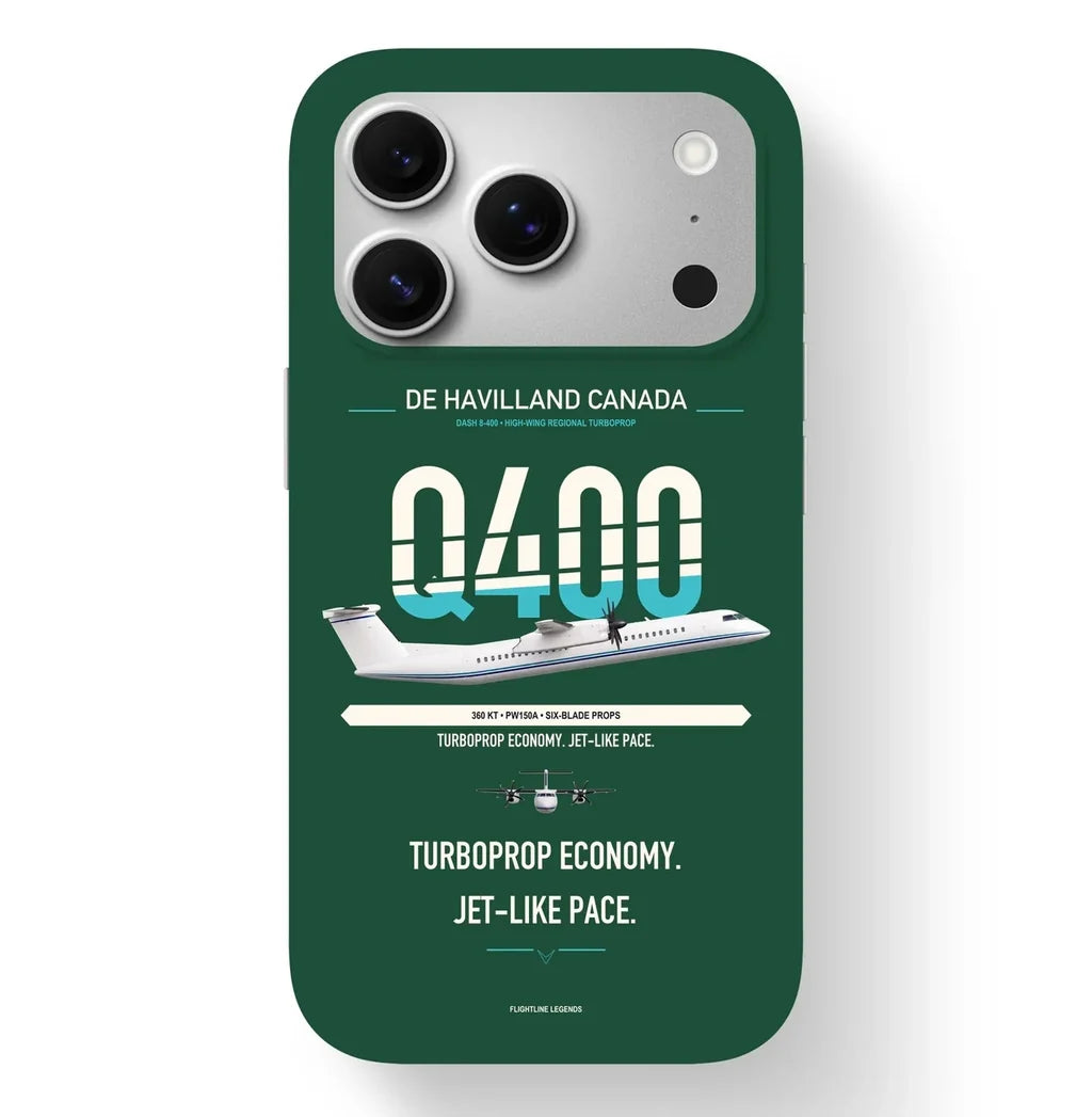 Dash 8-400 Case design on dark green iphone case