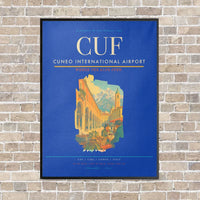 Thumbnail for Cuneo International Airport CUF vertical canvas print - framed - blue background