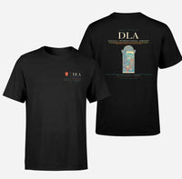 Thumbnail for Douala International Airport (DLA) design printed on black double-side t-shirt
