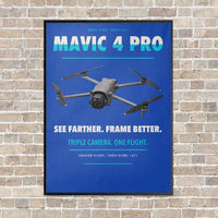 Thumbnail for DJI Mavic 4 Pro vertical canvas print - framed - blue background