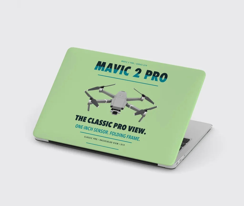 DJI Mavic 2 Pro design on light green MacBook case