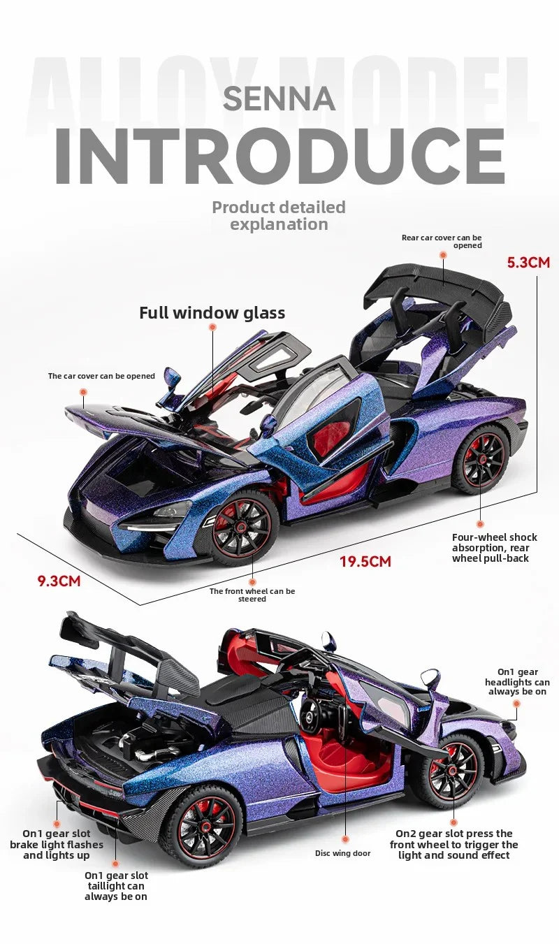 1:24 Realistic Alloy Sports Car Model - view 5