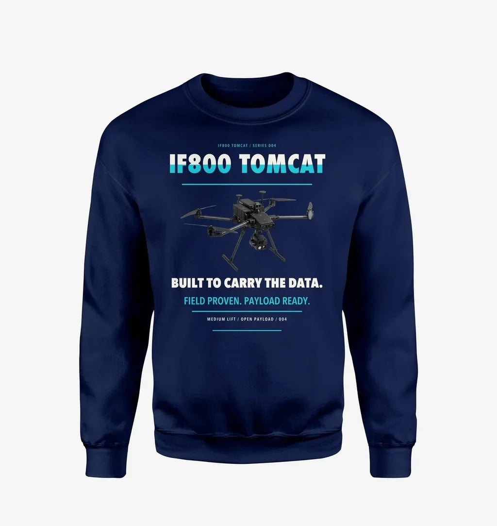 Inspired Flight IF800 Tomcat design on navy blue sweatshirt