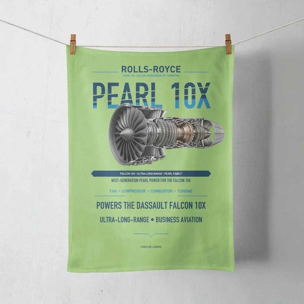 PEARL 10X design on light green towel